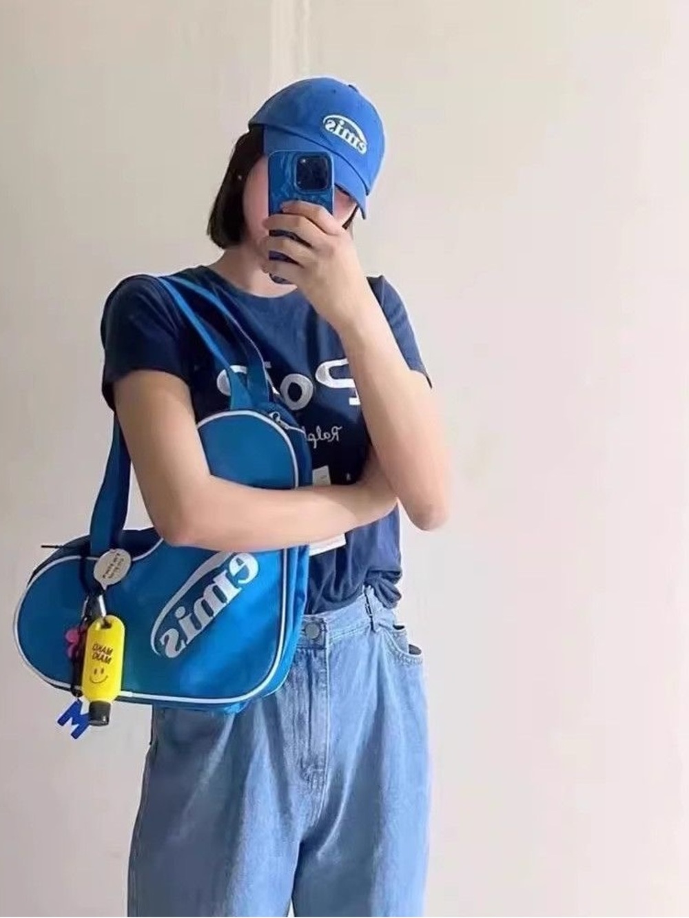 Korean brand Blue Crossbody Heart Bag - Casual Women’s Shoulder Bag